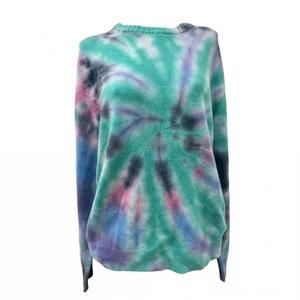 NEW HARDEN women's swirl dye sweater in blue/white